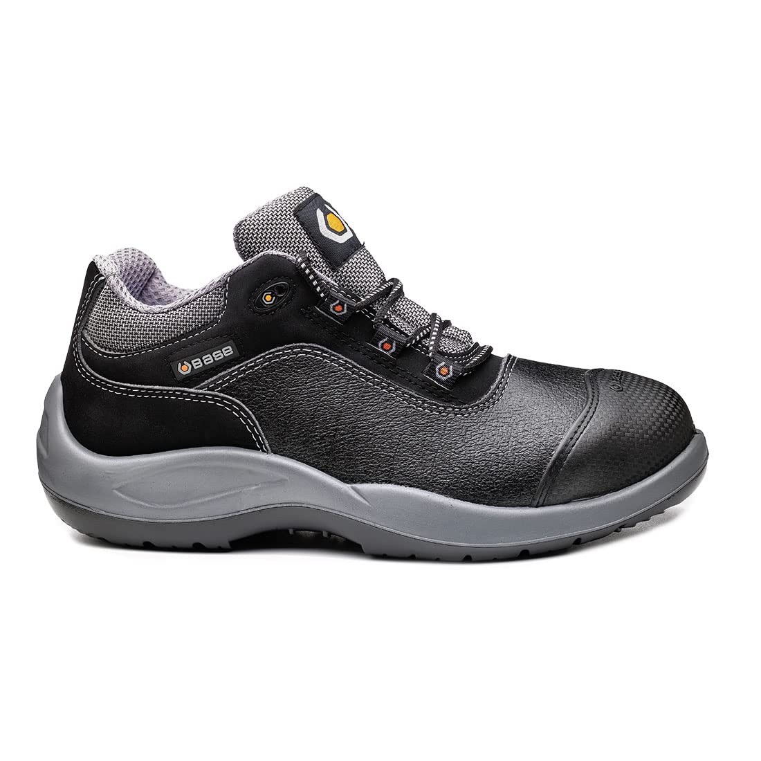 Base Protection, Mozart Safety Shoes for Men and Women, Black, Size 9