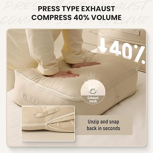 Miniatura 3 de Organizador de autocompresión que ahorra espacio, 2024, portátil, resistente, bolsa de almacenamiento para edredones, mantas, ropa de cama