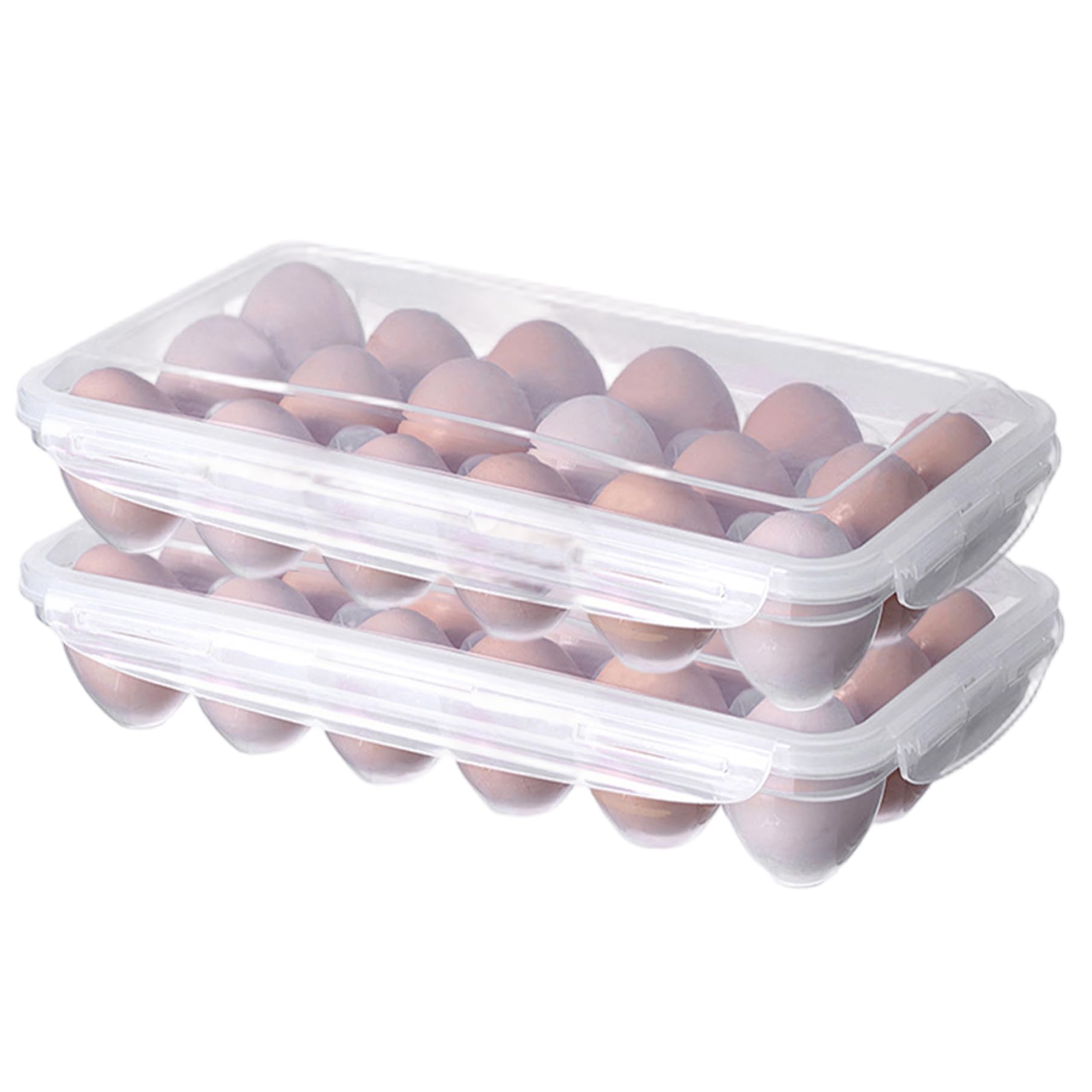 Evita roturas en la nevera con este contenedor de huevos transparente con tapa de PP