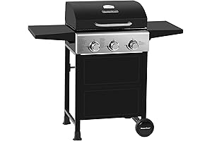 Master Cook 3-Burner Liquid Propane Gas Grill with Folding Table
