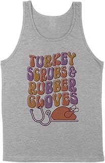 Turkey Scrubs and Rubber Gloves Tank Top Unisex 2X-Large Grey