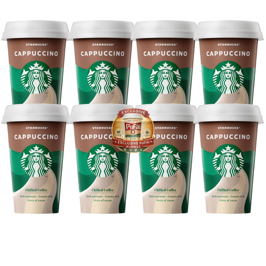 PUFAI Bundle – Cappuccino Eiskaffee 220ml x 8 Er – Ready to Drink Kaffeegetränk, Gekühlt Genießbar, To Go