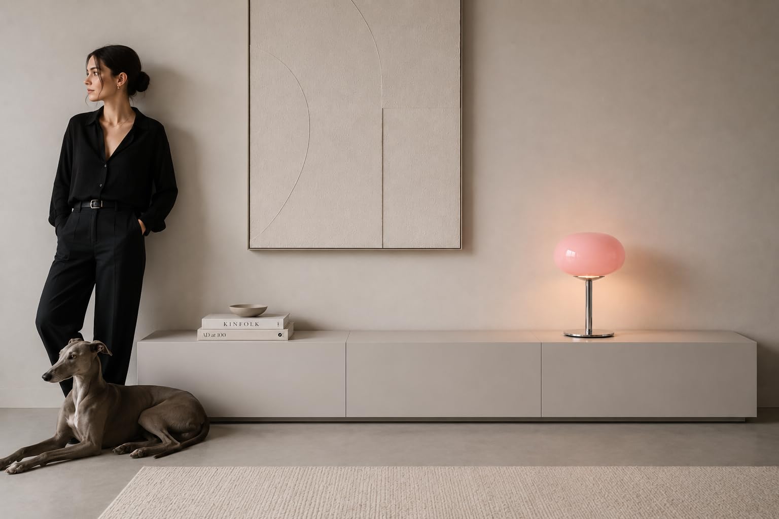 Rosé Aura – Moderne Design-Tischlampe aus Metall & Glas – Rosa Pilzlampe Ø 20 cm – 28 cm Höhe – Elegante Deko-Leuchte für Wohnzimmer, Schlafzimmer & Sideboard