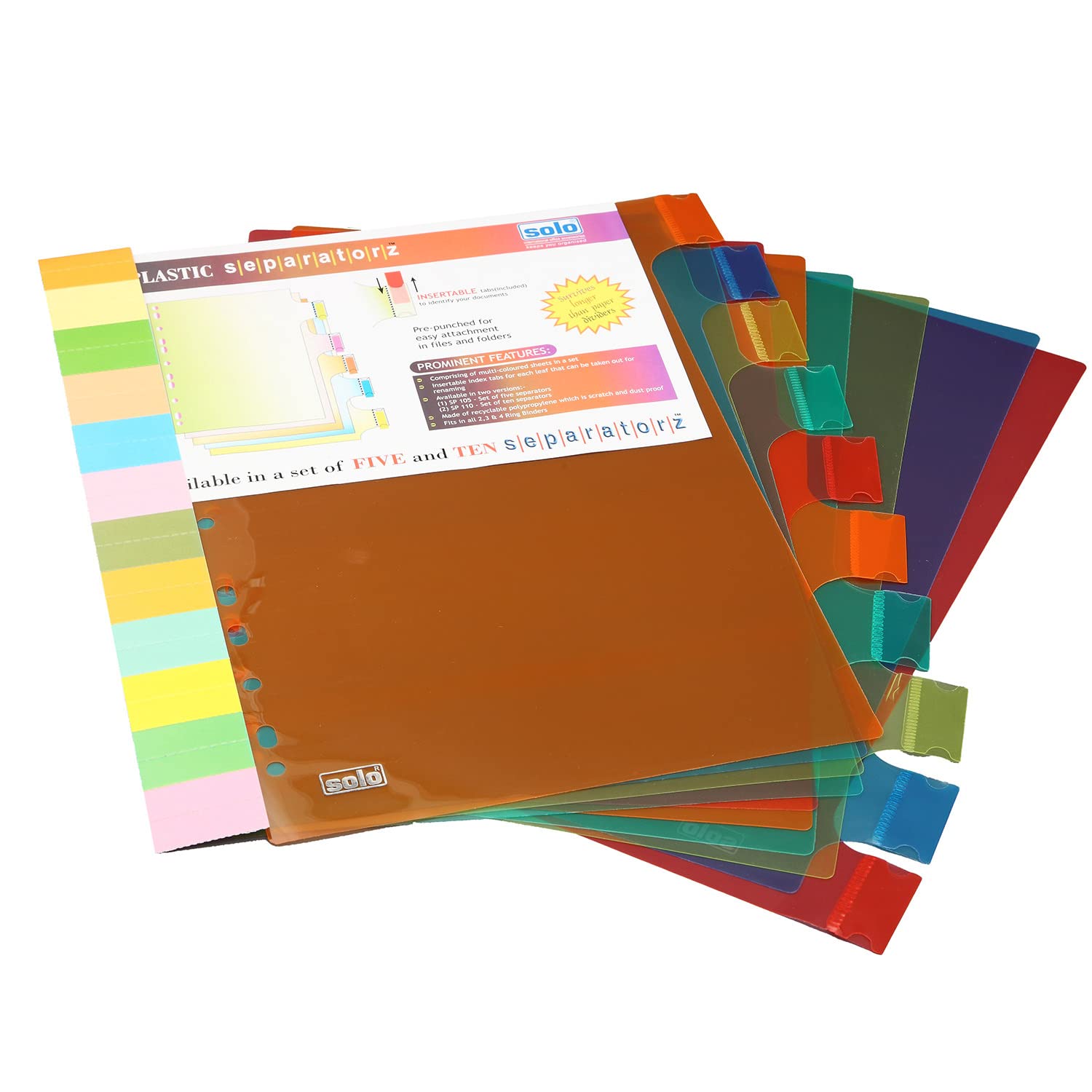 Solo SP 110 Separator/Divider (Set of 10) A4 MultiColor, Amazon.in