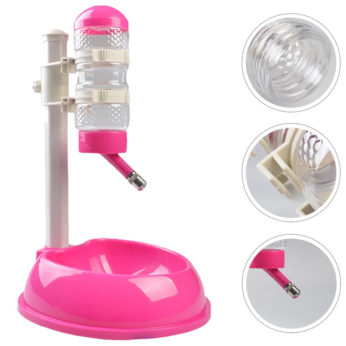 YARNOW Alimentador Automático para Mascotas Bebedero Visualizado de 500ml, Botella Desmontable de PP y PVC Adecuado para Perros Cuenco Elevable