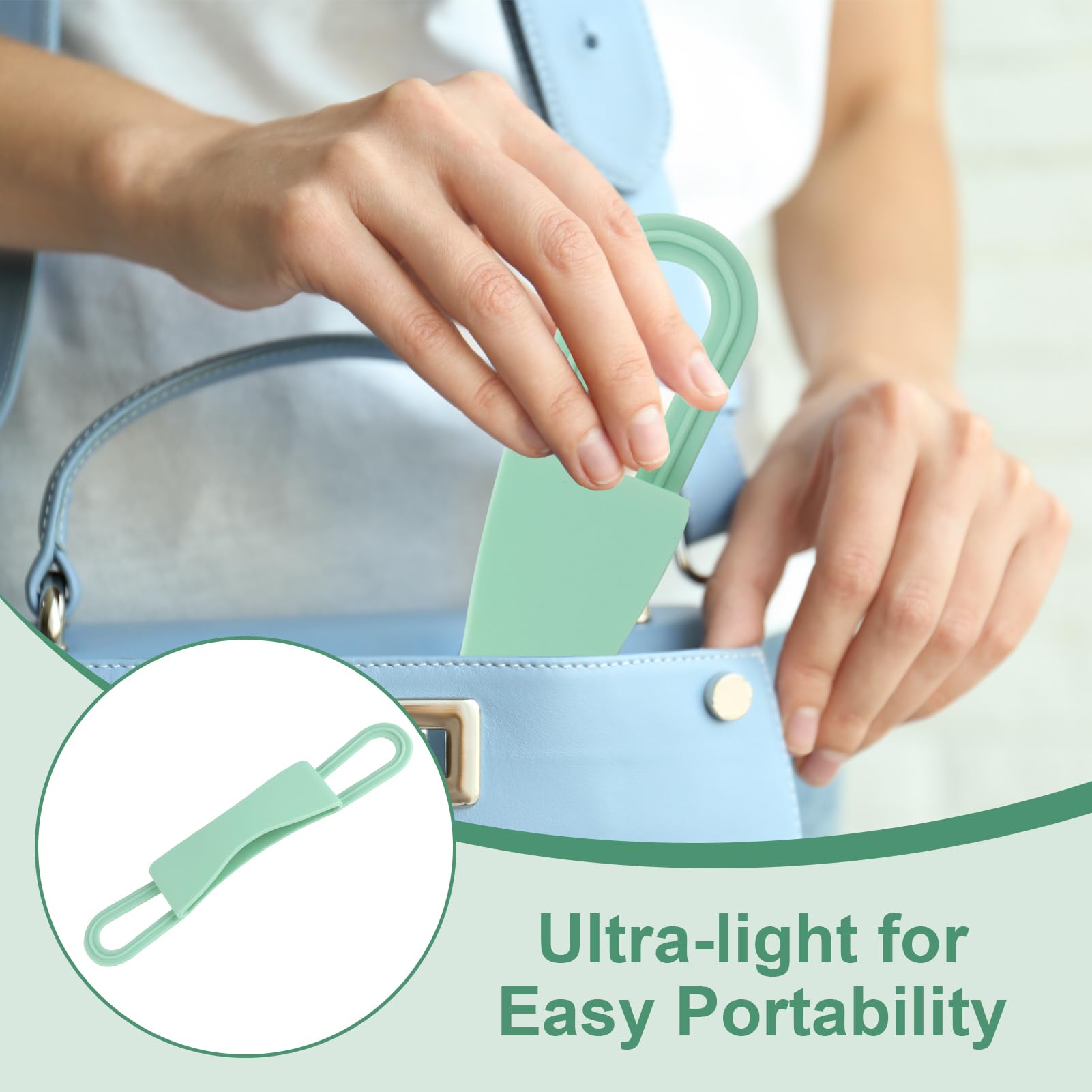 Ergonomic Silicone Hand Strap Holder for Tablet & E-Reader, Compatible with Kindle 4.7"-8", Matcha Green