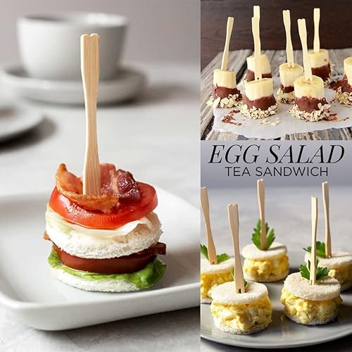Miniatura 5 de Pinchos de bambú para palillos de aperitivos  3,5 pulgadas (paquete de 220) palillos de madera para cócteles para aperitivos, frutas, adornos,