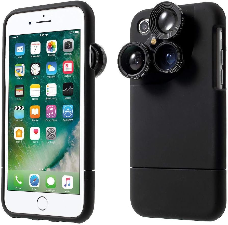 ClicKart Pickogen 4 in 1 External Camera Lens Mobile Cover for iPhone 7 Plus (5.5", Black)