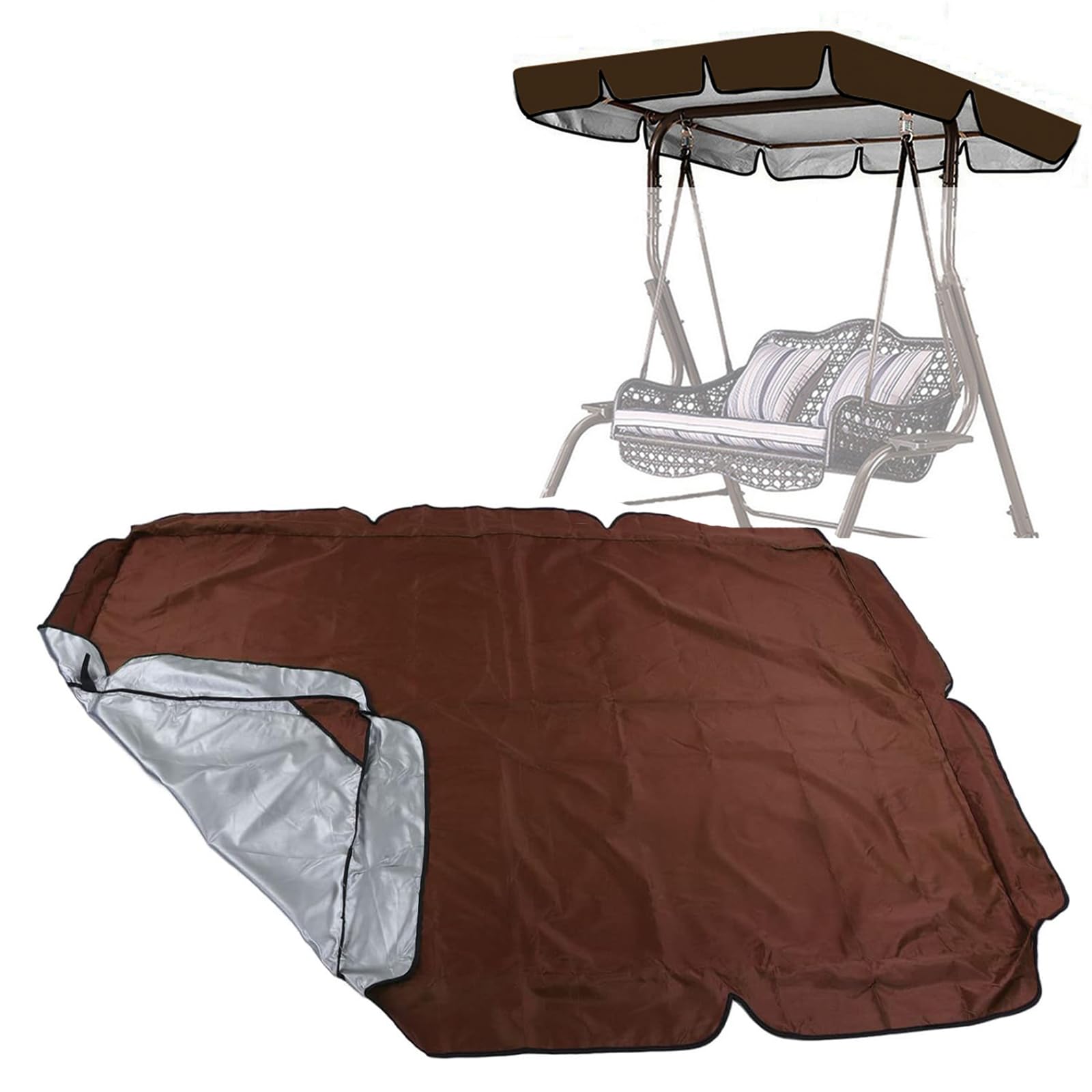 Balancelle hollywoodienne auvent de rechange 165x114cm pour ombrage de jardin