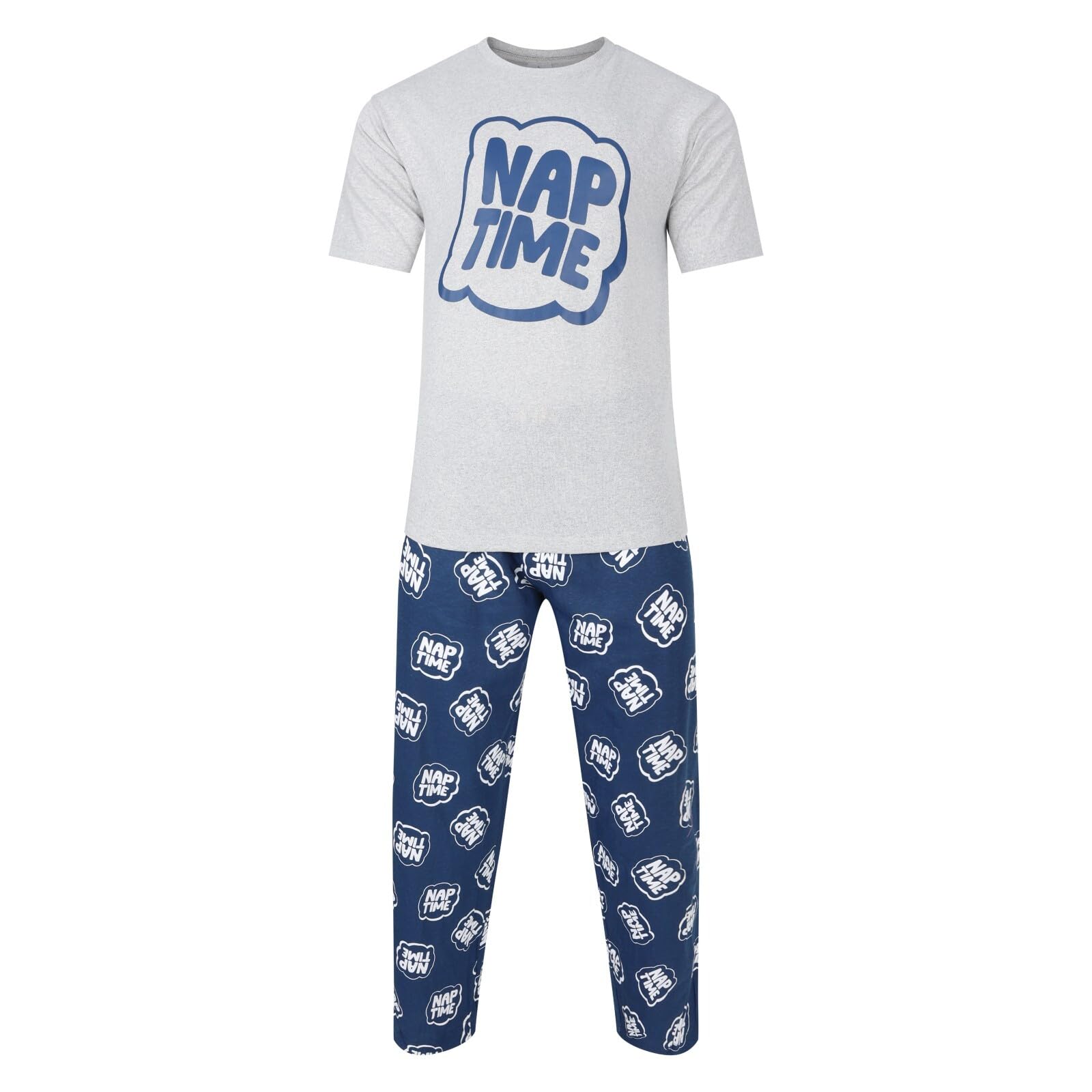 Ex Uk Store Men's Cm4 - Nap (Grey/Blue) Character Pyjamas S To Xxl Cartoon Night Sleep Lounge Pj Sets Xmas Novelty (Cm4 - Xxl)