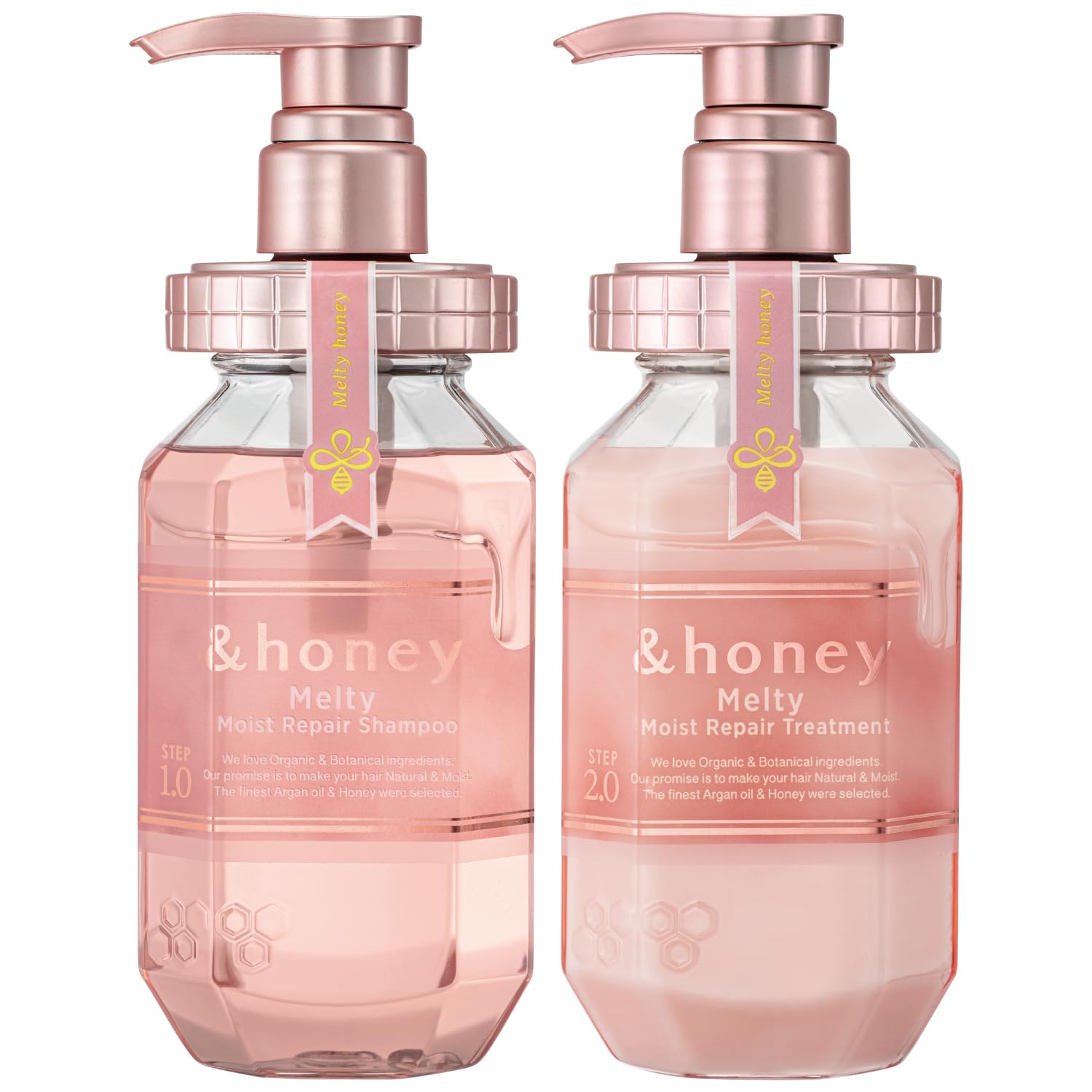 [Genuine Product] &honey Melty Moist Repair Shampoo & Conditioner Set 440mL+450g/14.87.fl.Oz+15.69Oz Sulfate-Free Moisturizing Hair Care Tame Frizz Waves - 2