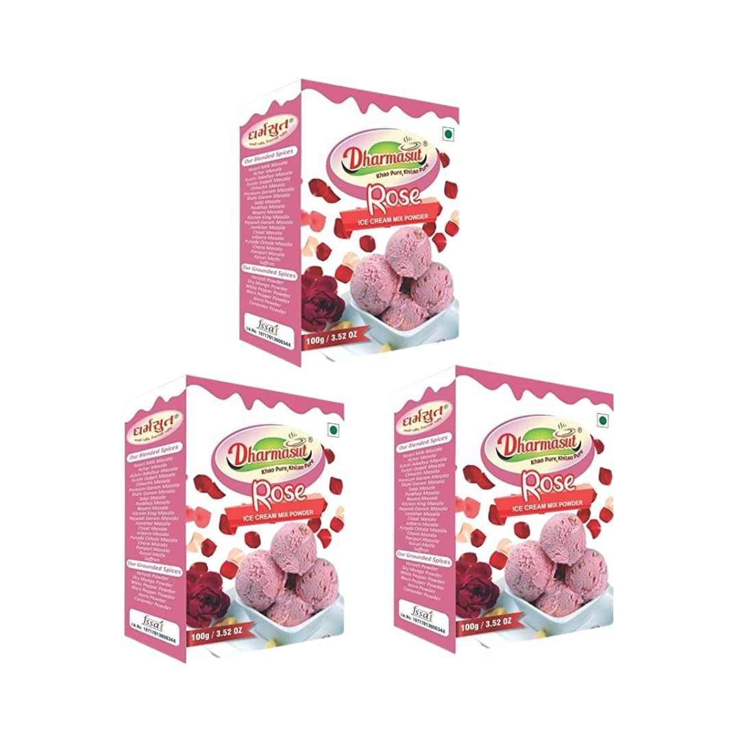 Dharmasut Rose Ice Cream Mix Powder 100g (Pack of 3)-image-30