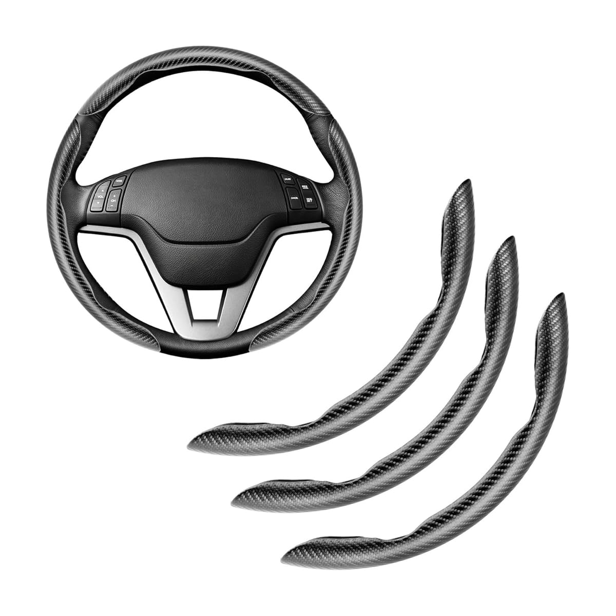ONEMAJI Carbon Fiber Steering Wheel Cover for Smart 453 Fortwo Forfour