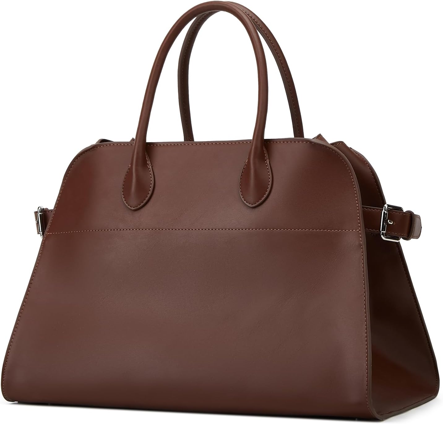 (Different color to stock photo) Leather Tote Bags Women Slouchy Large Tote Bag Top-handle Shoulder Bag Trendy Travel Work Bag PU Leather Purse Handbag 2025 11.4\"x 7.5\"x 9.8\" Coffee