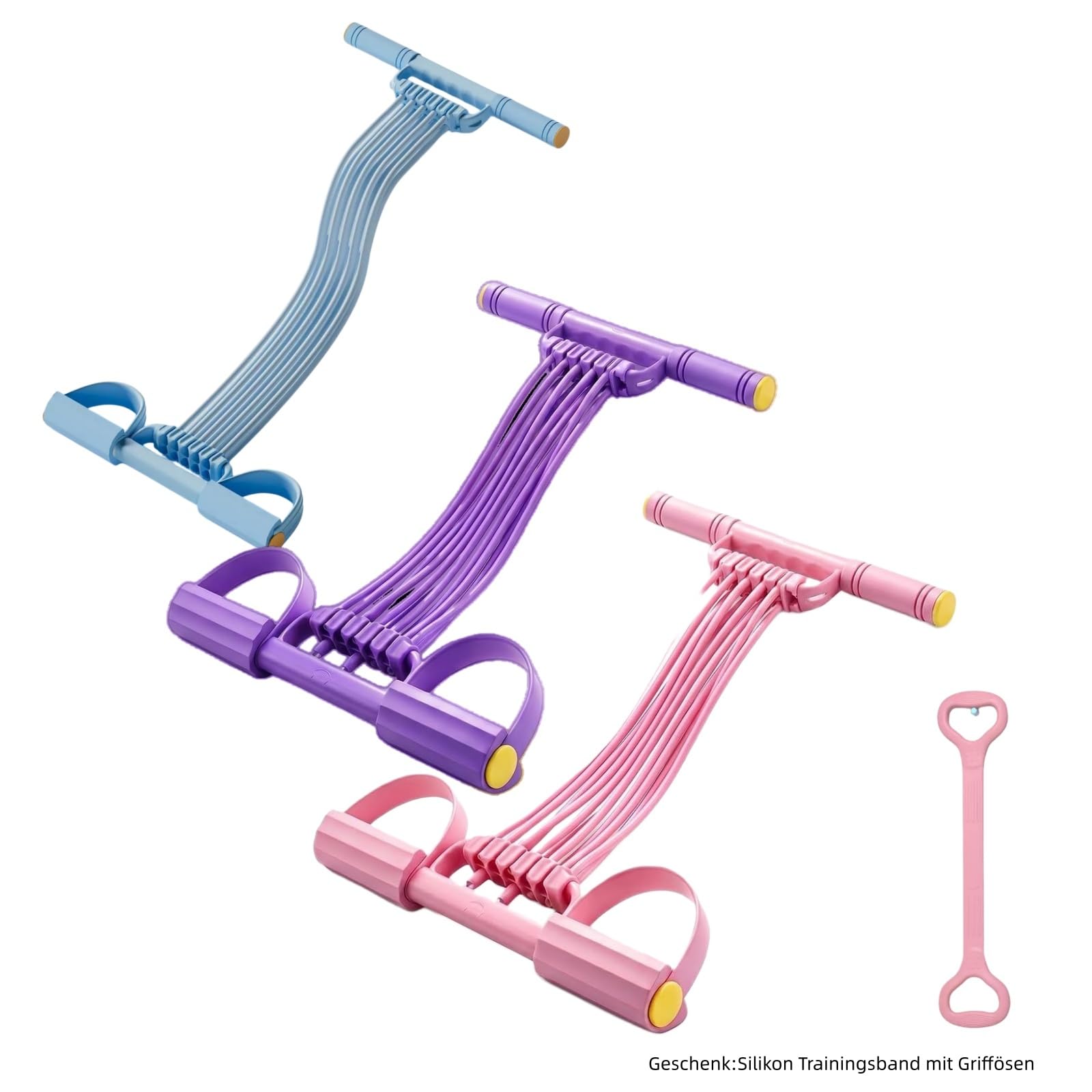 Widerstandsband Mit Griff,Upgrade 3-In-1 Multifunktions Expander, Hohe Elastizität Verstellbarer Widerstand 8 Röhren Resistance Bands, Fitnessbänder Für Yoga,Pilates