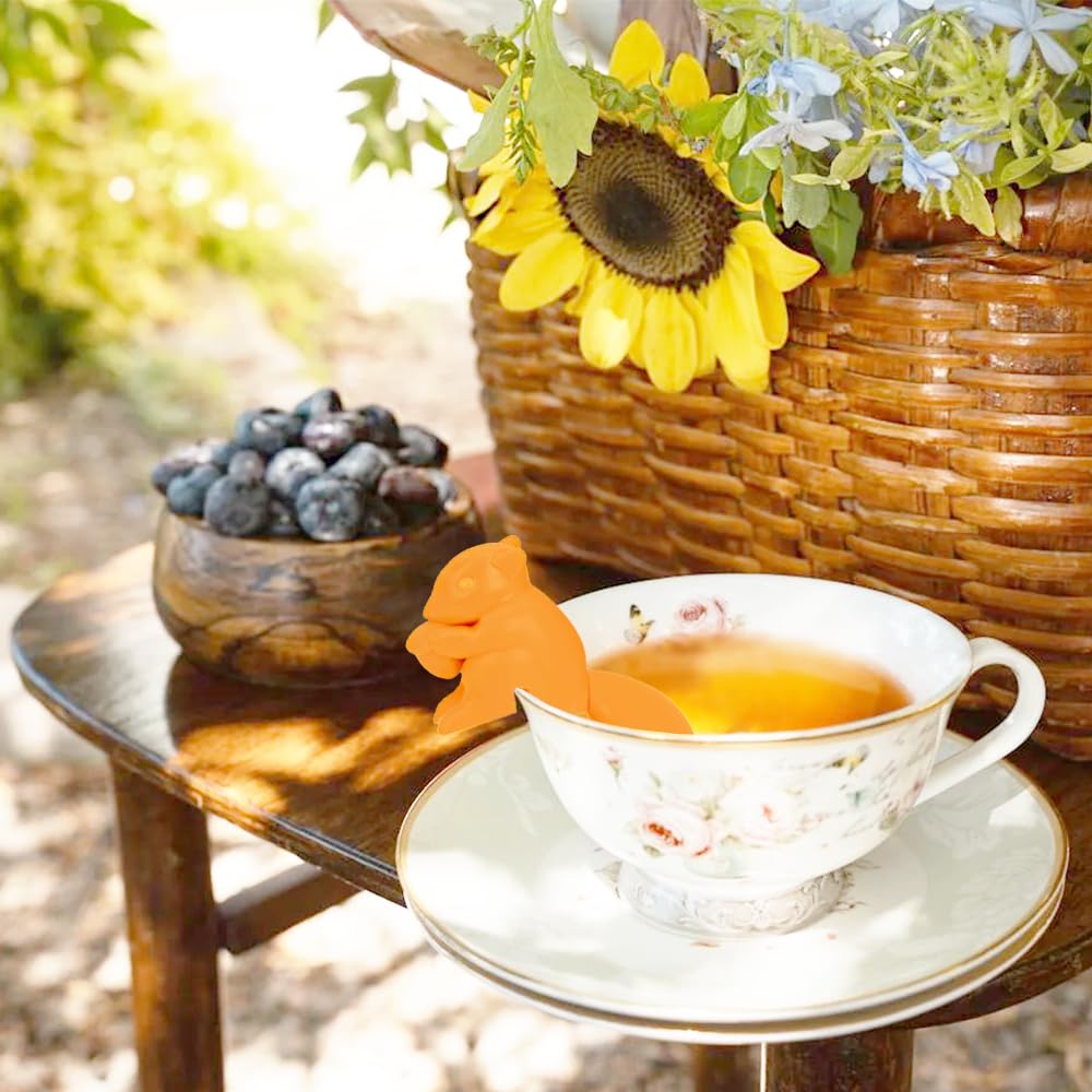 2pcs tea infuser, cute silicone tea infuser, loose tea leaf steeper, Creative design, easy to brew loose leaf tea, They are fun tea accessories for brewing tea(): Unicorn + Squirrel