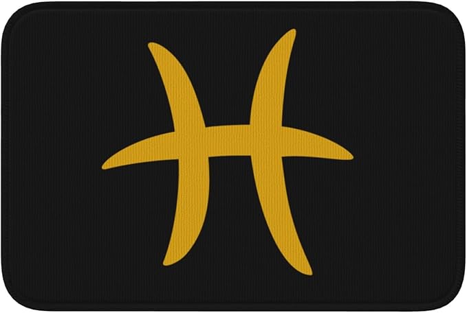 Zodiac Sign Pisces Symbol Bathroom Rugs 24 X 16 Inches Absorbent Non Slip Door Mats Bath Mat Home Decor