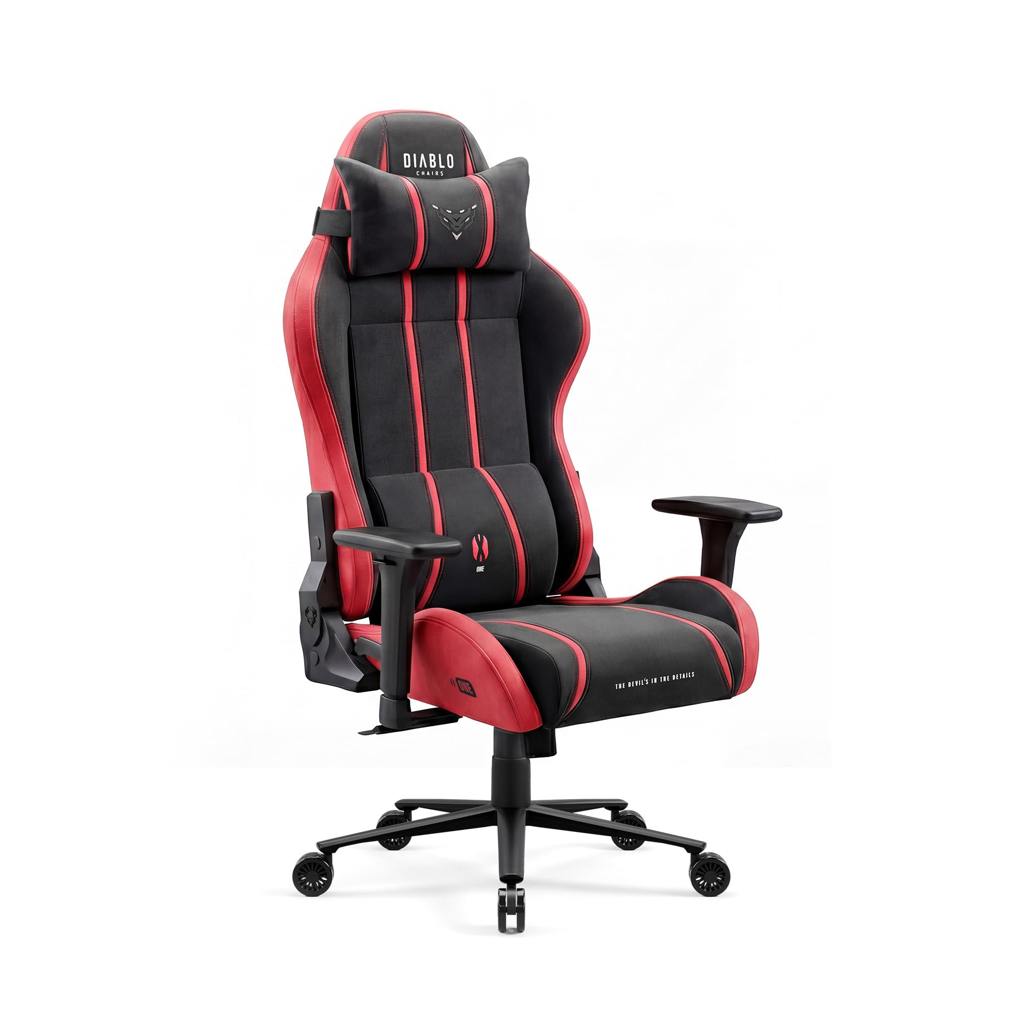 Diablo Ergonomic Gaming Chair Fabric Breathable Swivel Office Desk Chair with Lumbar Support Memory Foam Headrest Adjustable Reclining Backrest 140 Degrees 3D Armrests 140 kg Capacity