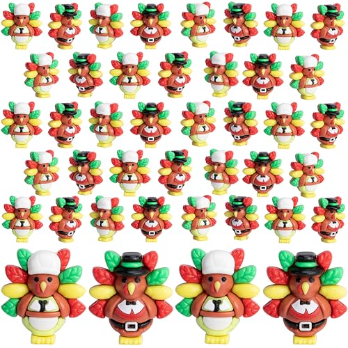 Watayo 60 Pcs Thanksgiving Mini Turkey Figurines Miniature Turkey Ornaments to Hide and Seek Fall Thanksgiving Tiny Turkeys Statue Decorations for Home Table DIY Crafts Party Gifts Decor