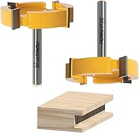 Vista 22 de Juego de broca de enrutador POWERTEC T Track y 10 juegos de pernos de tuerca T-Track de 1/4" hexagonal, broca de enrutador T Track con punta