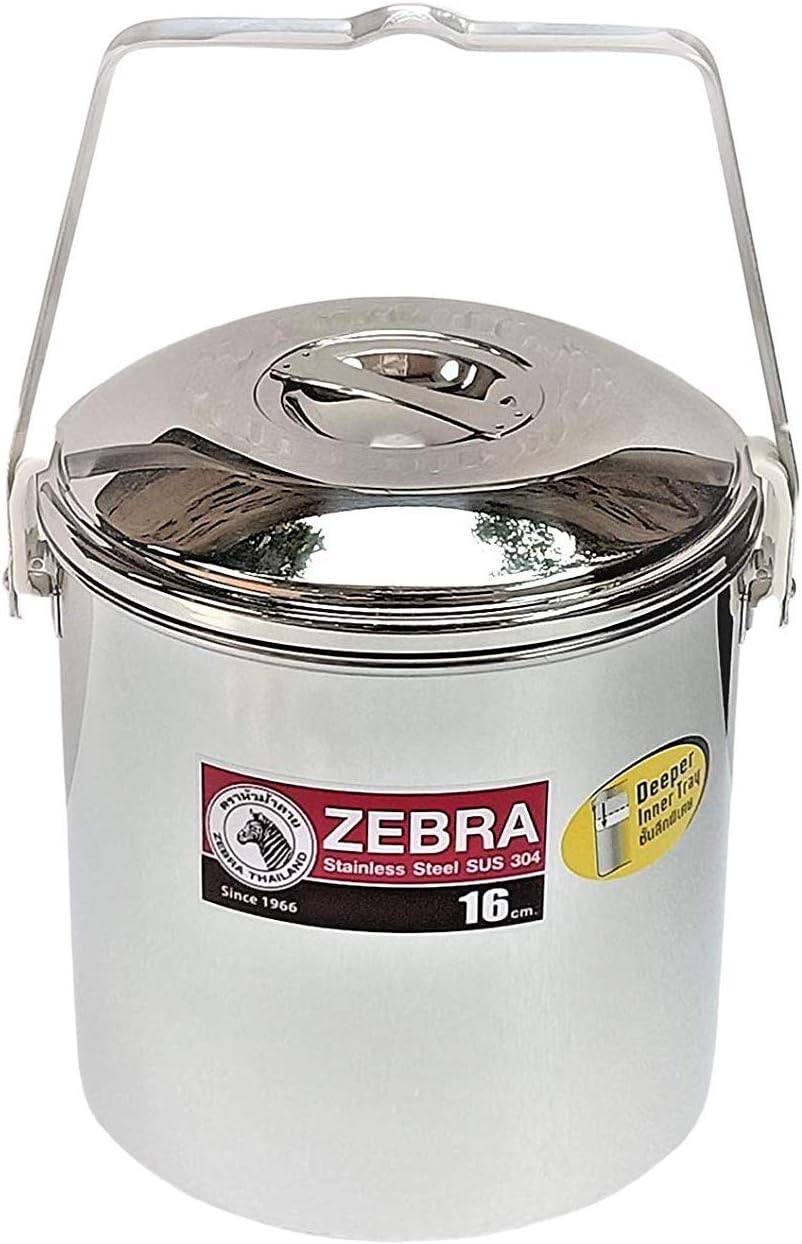 ZEBRA THAILAND 151616 Improved 16 cm Zebra Loop Handle Pot with Stainless Steel Clips, Silver