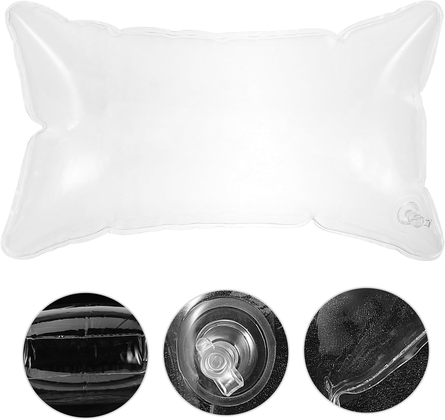 TIDTALEO Clear Inflatable Camping Pillow Insert for Travel Outdoor Use and DIY Ergonomic Design for Comfort and Convenience