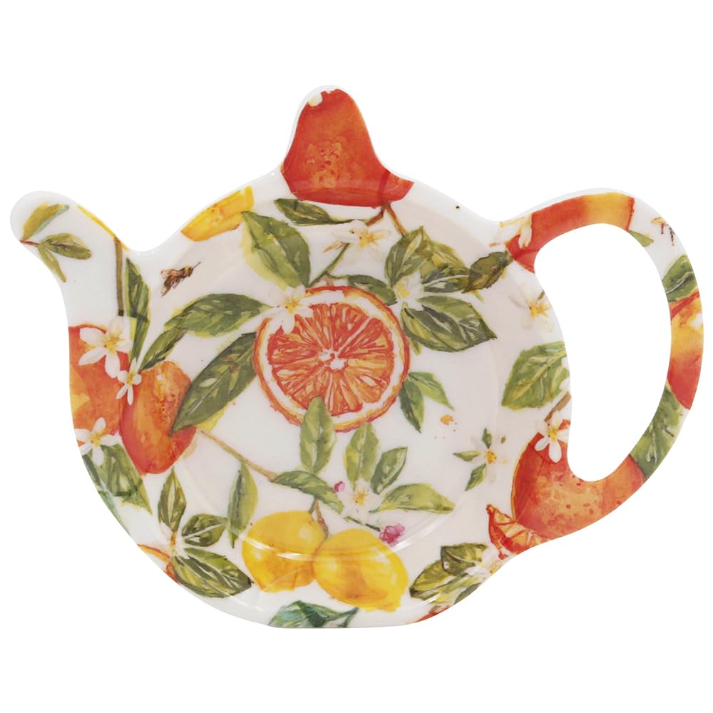 The Leonardo Collection Oranges & Lemons Teabag Tidy Oranges & Lemons Jennifer Rose Melamine Tableware For Kitchen | Reusable Tea Bag Holder For Daily Use | Durable Tea Bags For Home & Office