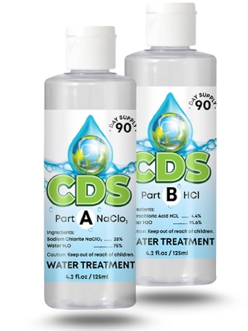 CDS Chlorine Dioxide kit 125 ml X 2 w/ 125 ml HCL 45 (HCl) and 125