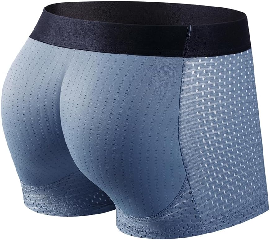 JOCKMAIL Mens Butt Padded Underwear Mens Mesh Shapewear Boxer Briefs with Butt Enhancing Pads
