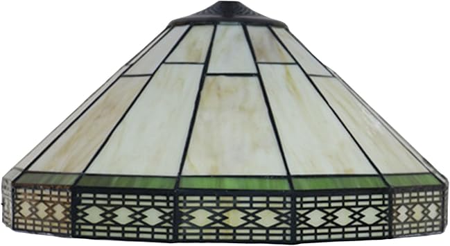 Tiffany Lamp Shade 16 Inches Wide Accessories Replacement Only Yellow Stained Glass Mission Style Lampshade for Table Lamp Pendant Light Floor Lamp