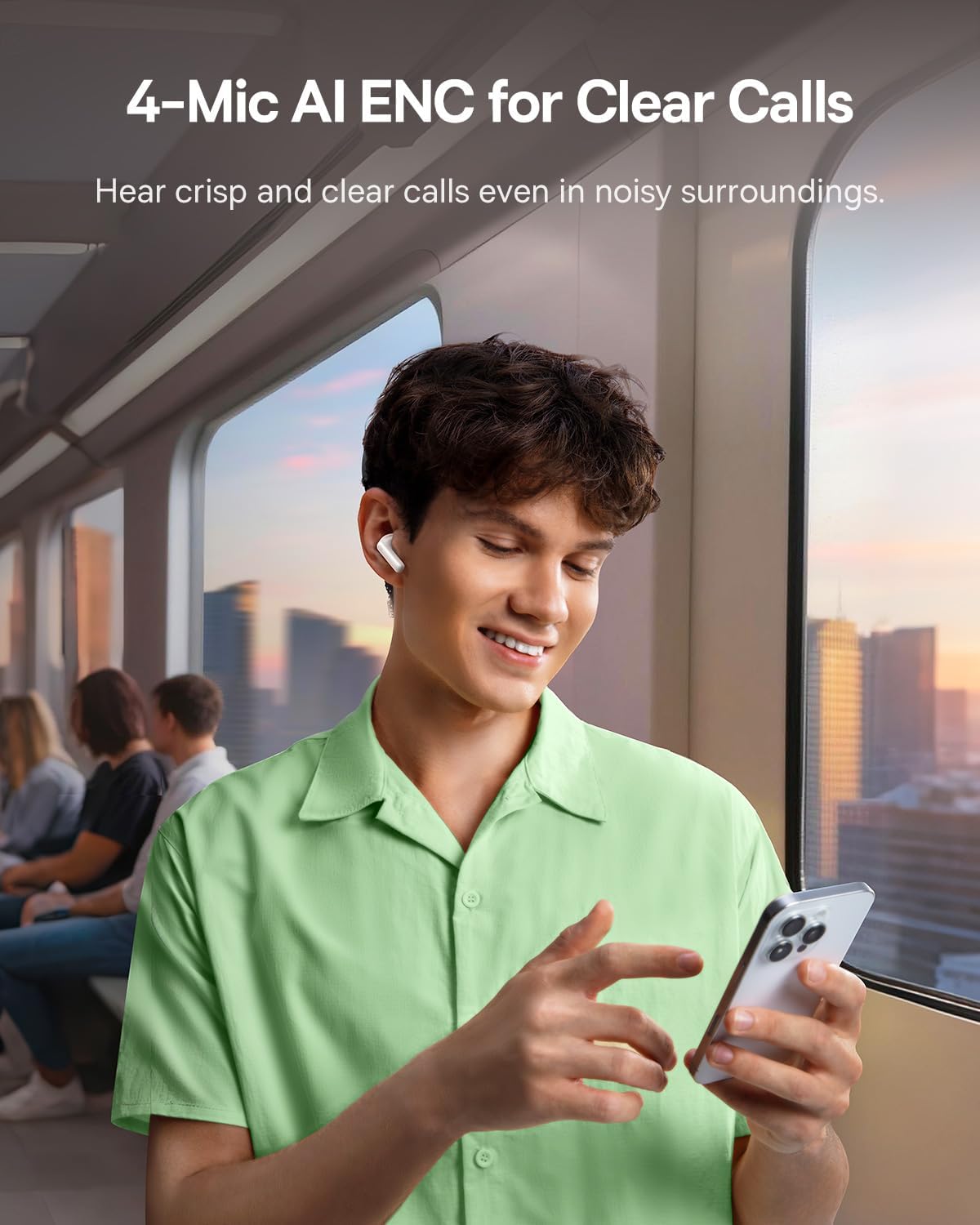 Baseus Bass BP1 NC Hybrid Active Noise Cancelling Wireless Earbuds, 12mm Super-Bass Driver, 41H Playtime, Bluetooth 6.0, IP55 Waterproof, 4-Mic AI ENC, 24 Customizable EQ - Image 4