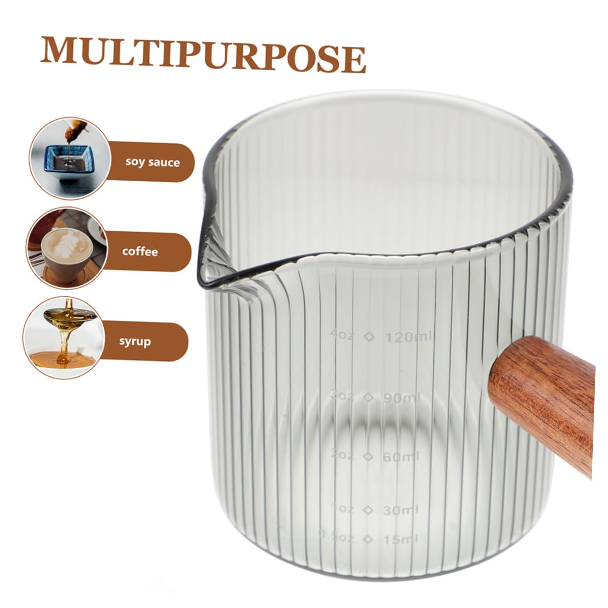 TOPBATHY 3 Set Tazza Di Latte Tazza Caffe Tazza Trasparente Server Per Sciroppo Mini Brocca Per Salsa Latte Macchiato Cioccolato Brocca Di Sciroppo Misurino Bicchiere 2 Pezzi * 3