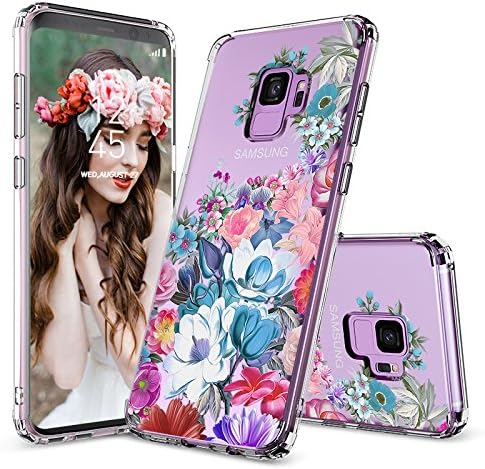 MOSNOVO Galaxy S9 Case, Galaxy S9 Clear Case, Girls Floral Flower Garden Pattern Printed Transparent Clear Design Plastic Back Case with TPU Bumper Protective Case Cover for Samsung Galaxy S9 (2018)