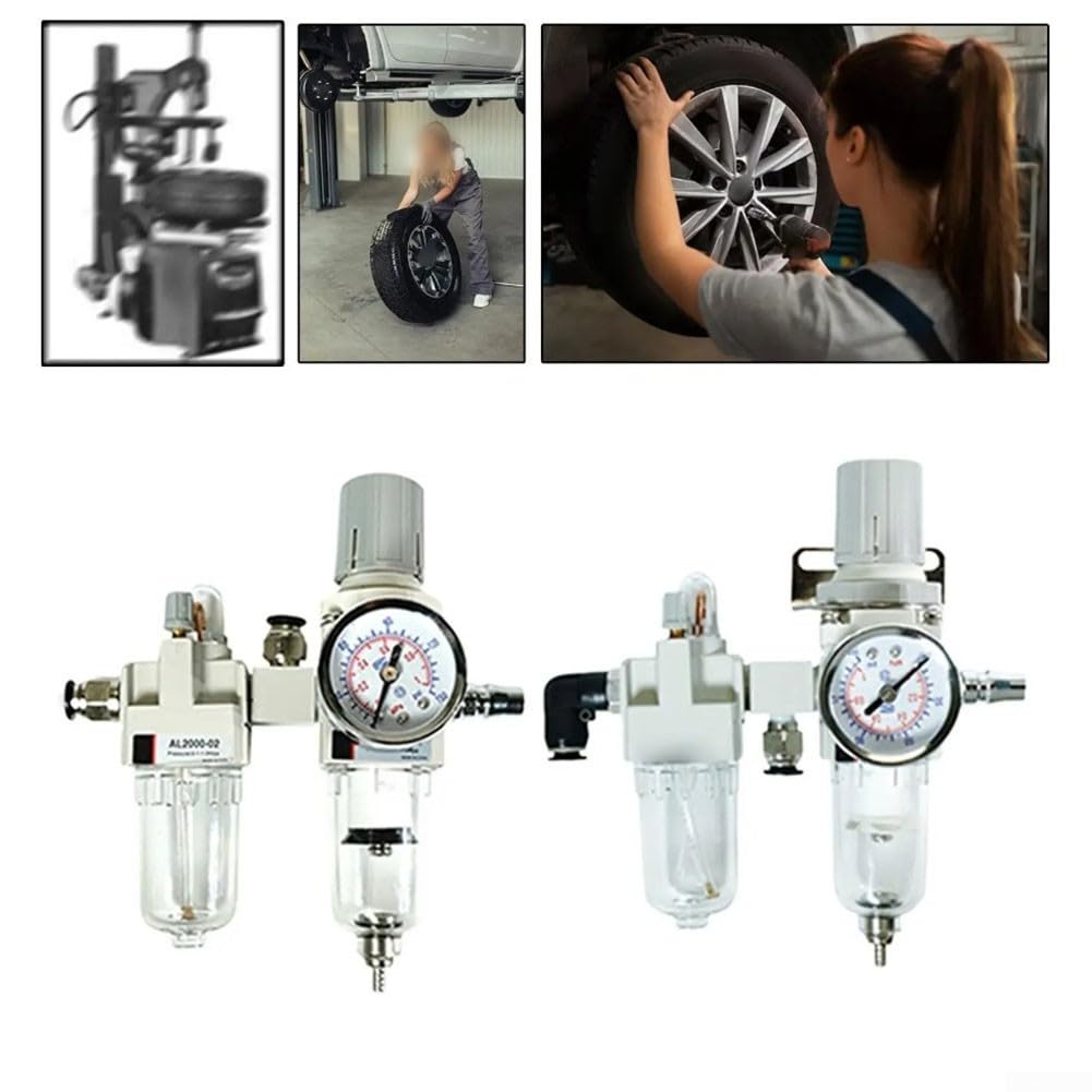 Regolatore d'aria compressa con separatore di olio e acqua per dispositivo di cambio pneumatici, robusto filtro PP per il trattamento dell'aria, compatto 104 x 166 mm, ricambio per montaggio