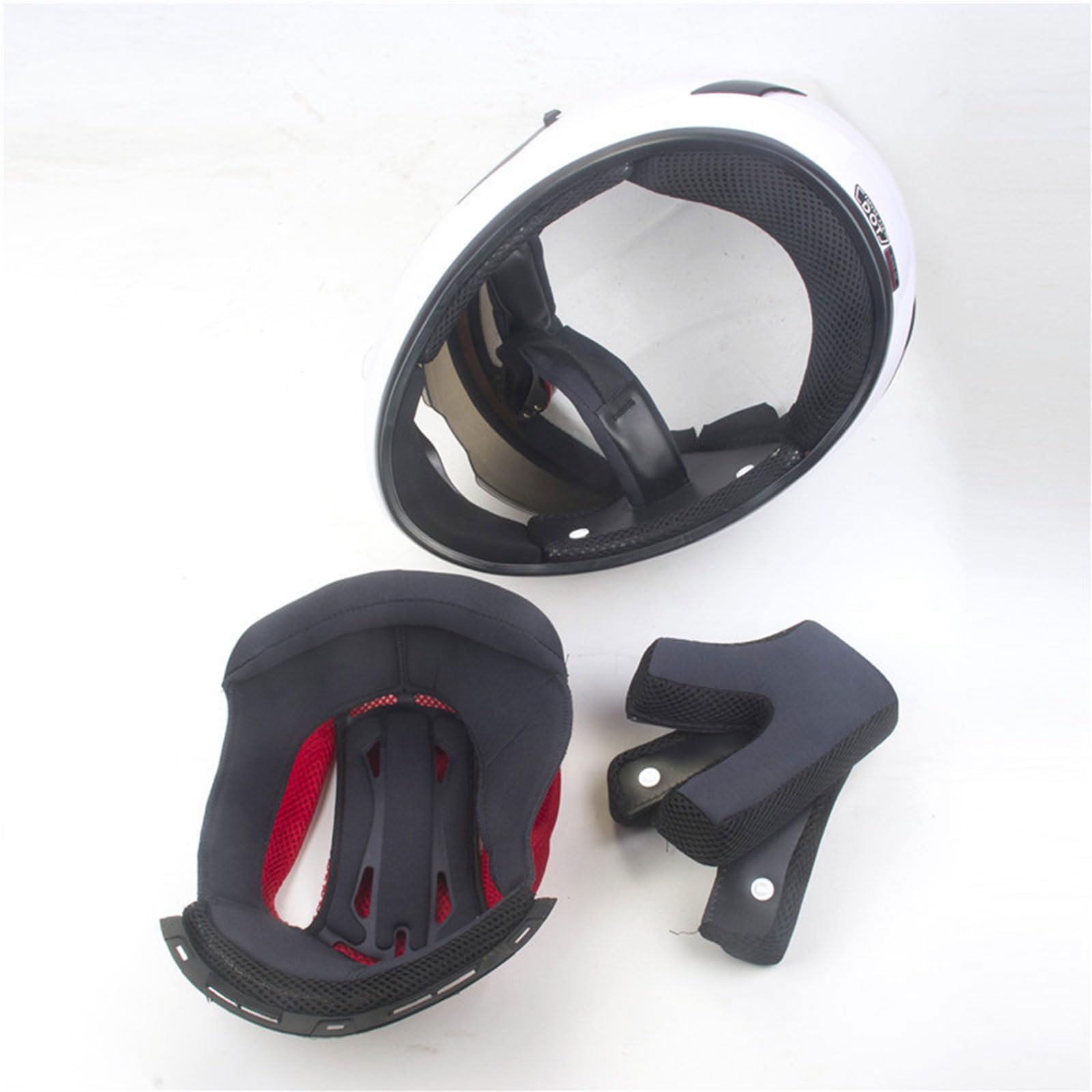 Kask motocyklowy w stylu vintage z osłoną przeciwsłoneczną, lekki, oddychający kask otwarty z homologacją DOT/ECE Półkask motocyklowy retro dla Cruiser Scooter Touring, XL=61-62cm,White