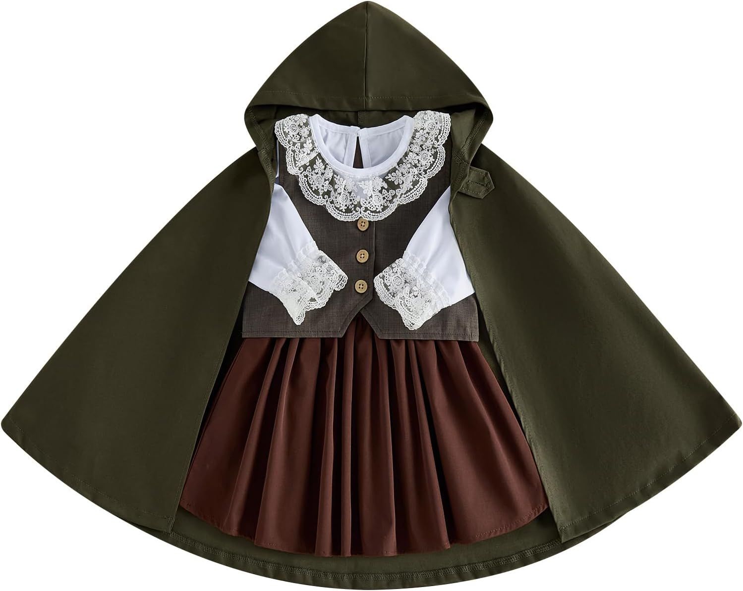 Toddler Girl Halloween Costume Baby Ring Bearer Medieval Outfits 4 Pcs Set