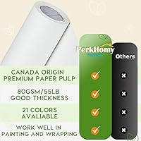 Vista 3 de PerkHomy - Rollo de papel kraft blanco de 36" x 2,400" (200') para manualidades, papel de tablón de anuncios, arte, cobertura de mesa, manualidades