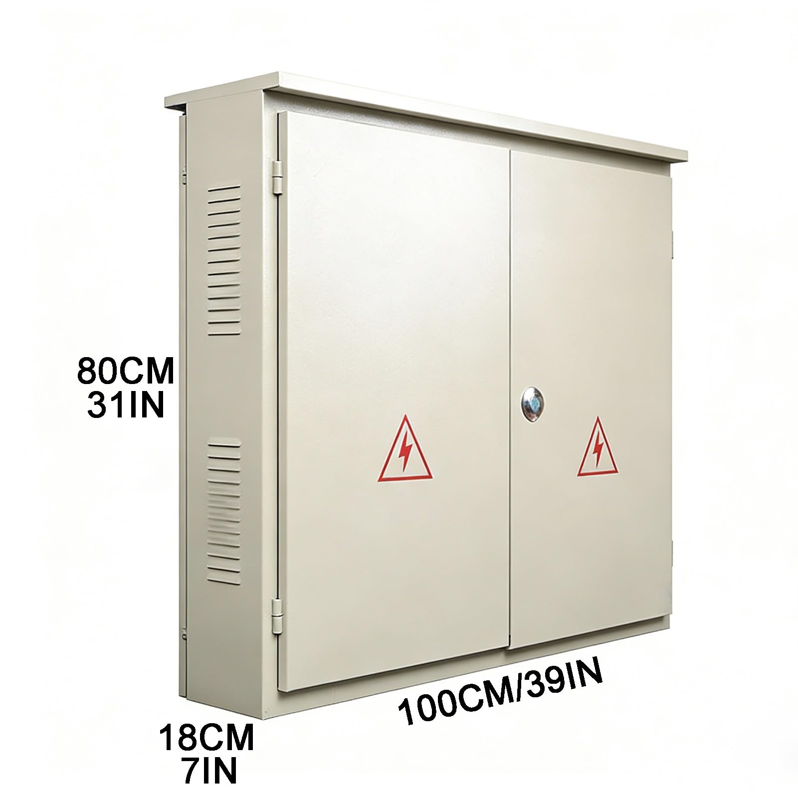 Quadro Elettrico in Acciaio Laminato a Freddo con Cappello Antipioggia, Scatola di Distribuzione, per in Tutte Condizioni Atmosferiche(100x18x80CM/39x7x31IN)