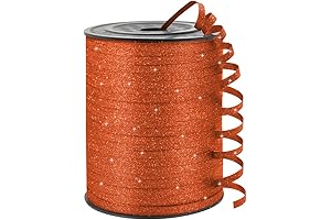 Sparkling Orange Glitter Curling Ribbon