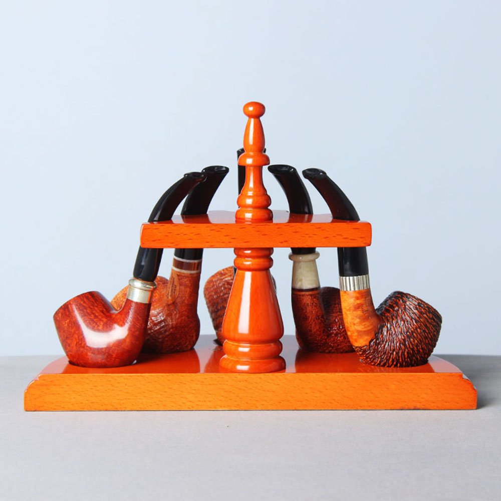 Holz Tabakpfeifen Ständer – 5er Display Rack Aus Massivholz, Sicher & Dekorativ
