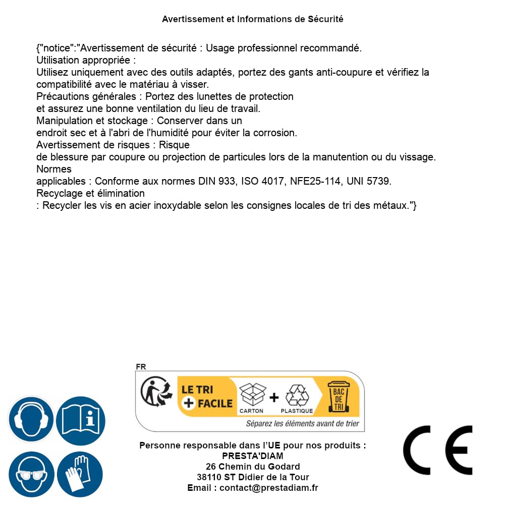 D-Work - Lote de 100 tornillos para metales, cabeza hexagonal (6 x 110 mm, DIN 933, acero inoxidable, A4, 6 x 110 mm)