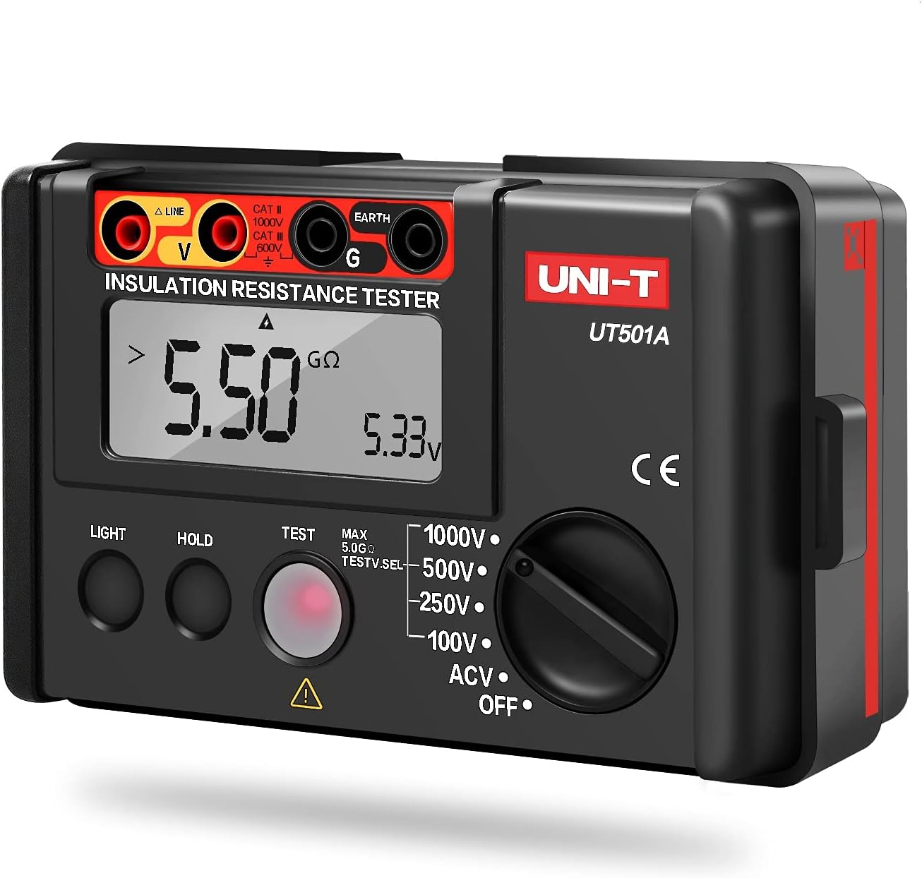 UNI-T UT501A Insulation Resistance tester meter megger earth ground resistance Voltage Tester Megohmmeter Voltmeter + Backlight
