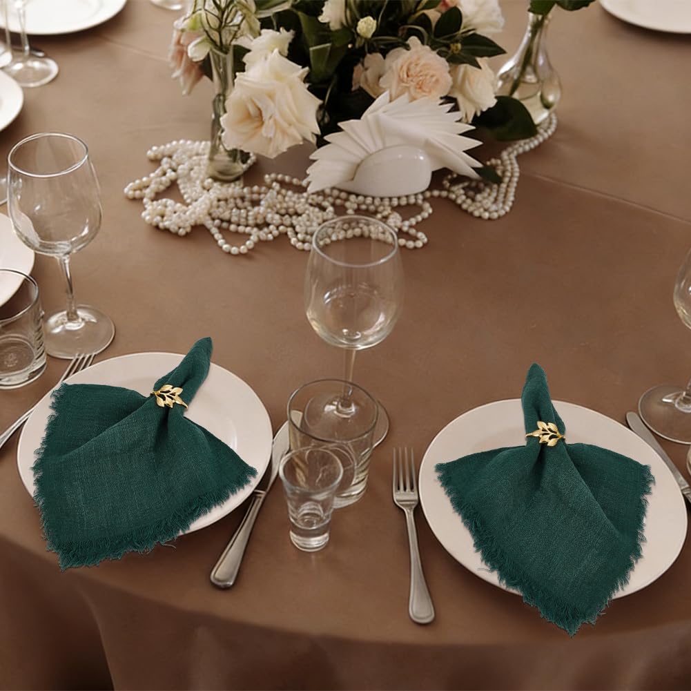 UNICRAFTALE 100pcs Anneaux de Serviette en Feuille Dorée en Alliage en Gros Porte Serviette Métallique Décor de Serviette pour Dîners Banquets Thanksgiving Noël Fêtes Mariage