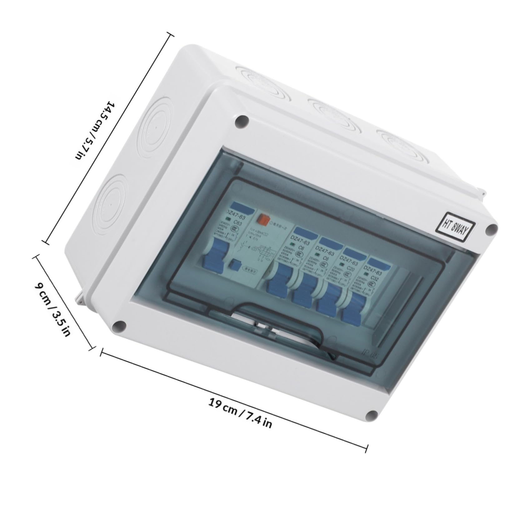 Disjoncteur Différentiel Miniature 63a 400v 8 Voies Ip54