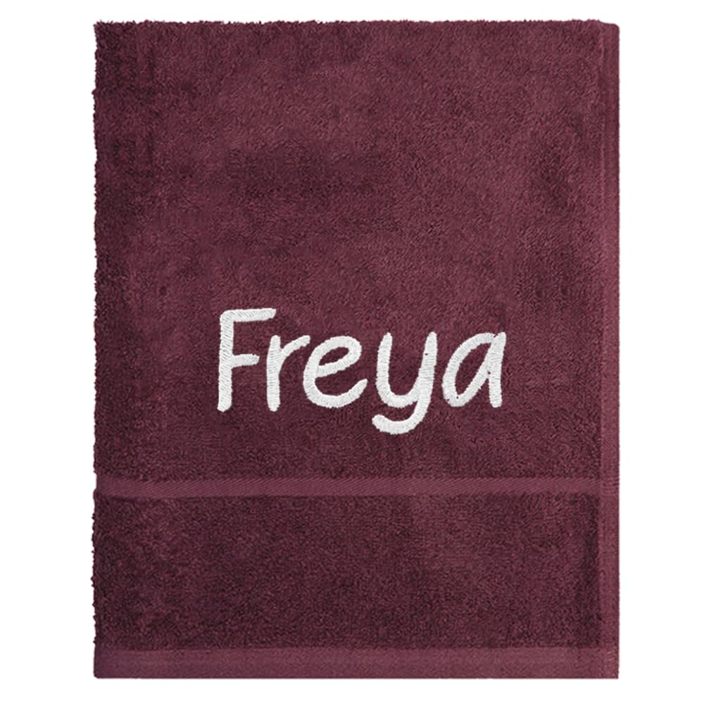 TeddyT's Personalised School Hand Towel with Embroidered Name (Burgundy)