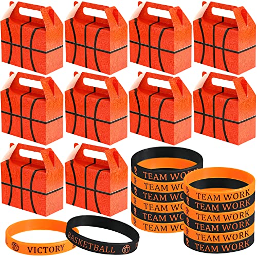 Eersida 20 Pcs Basketball Party Favors Treat Bags Bracelets, 20 Pcs/10 Sets