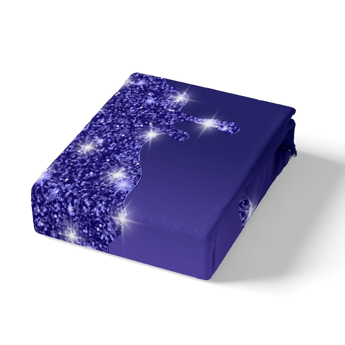 Juego de sábanas de diamantes con purpurina para niños y niñas, sábana bajera ajustable brillante para niños, mujeres y hombres, textura de lujo suave, colorido y moderno, juego de ropa de cama para