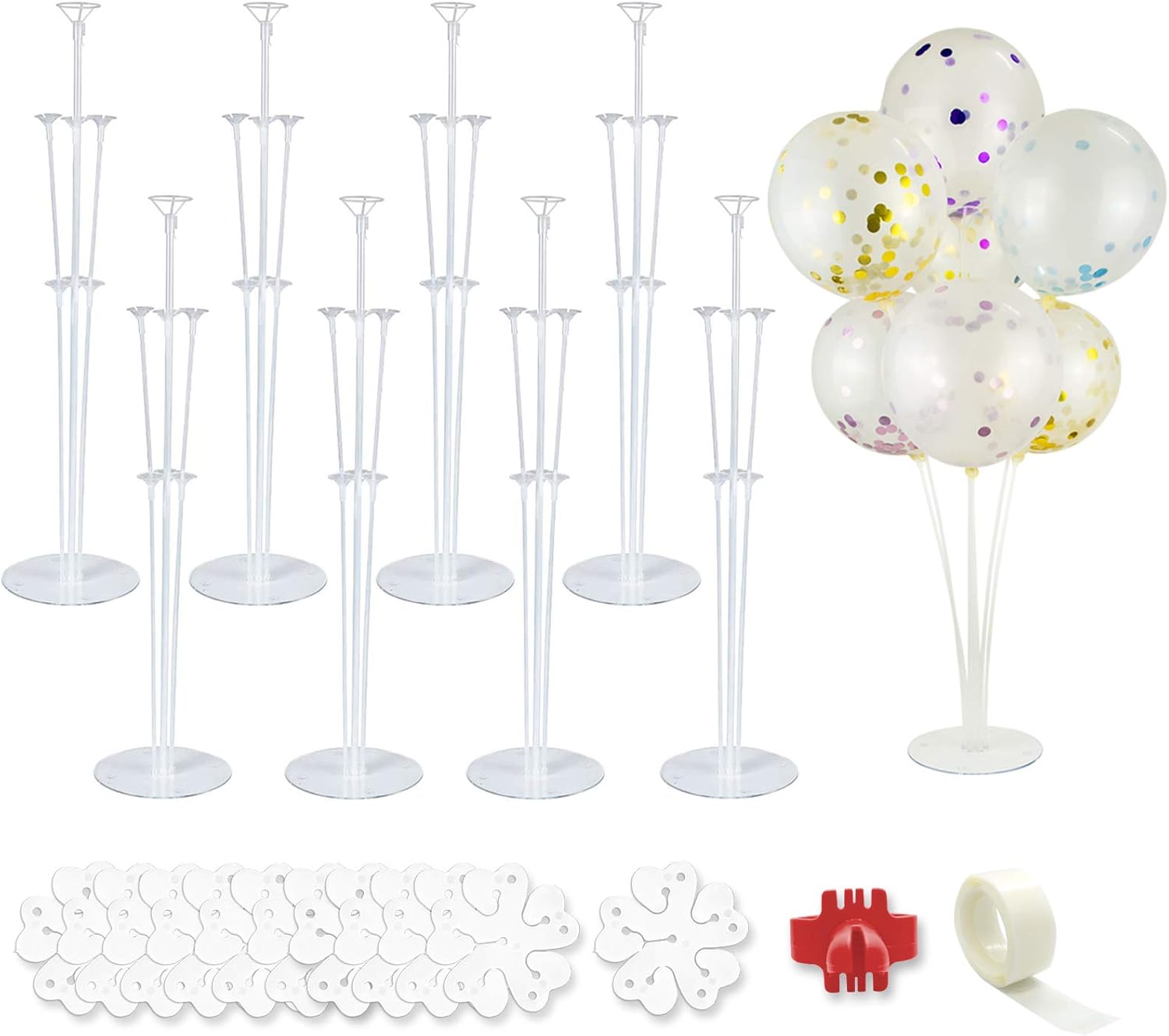 Easeen 8 Sets Balloon Stand Kit, Table Balloon Stand Holder