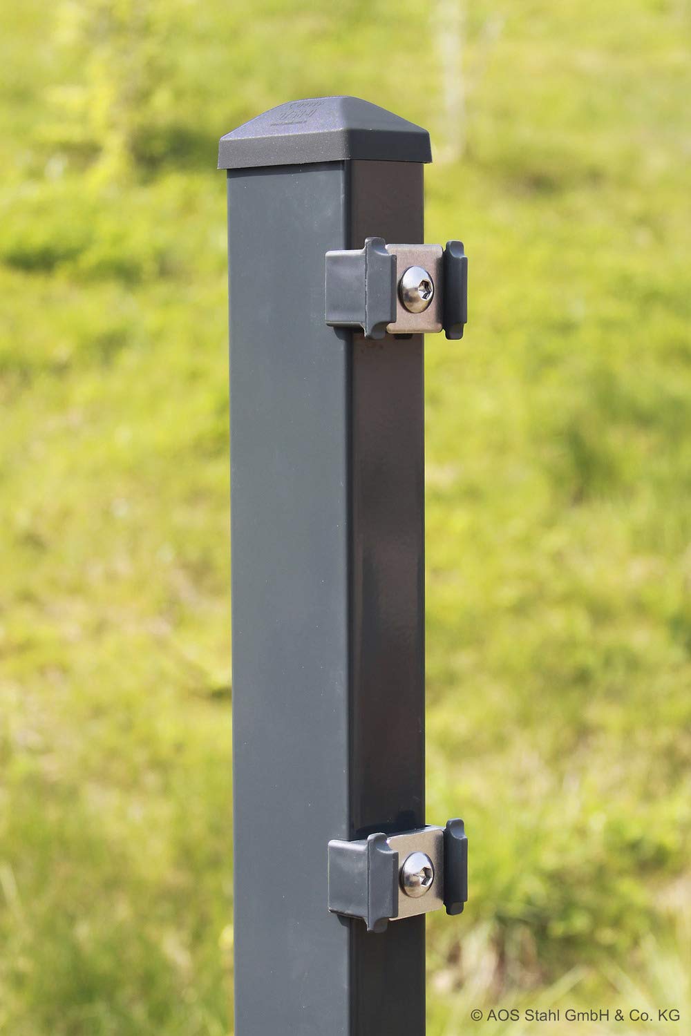 HORI Doppelstabmattenzaun Komplettset I je 200 cm Mattenzaun I verschiedene Längen und Höhen – mit Klemmhalter Anthrazit,Grau RAL 7016 Höhe 163 cm - Länge 4 m