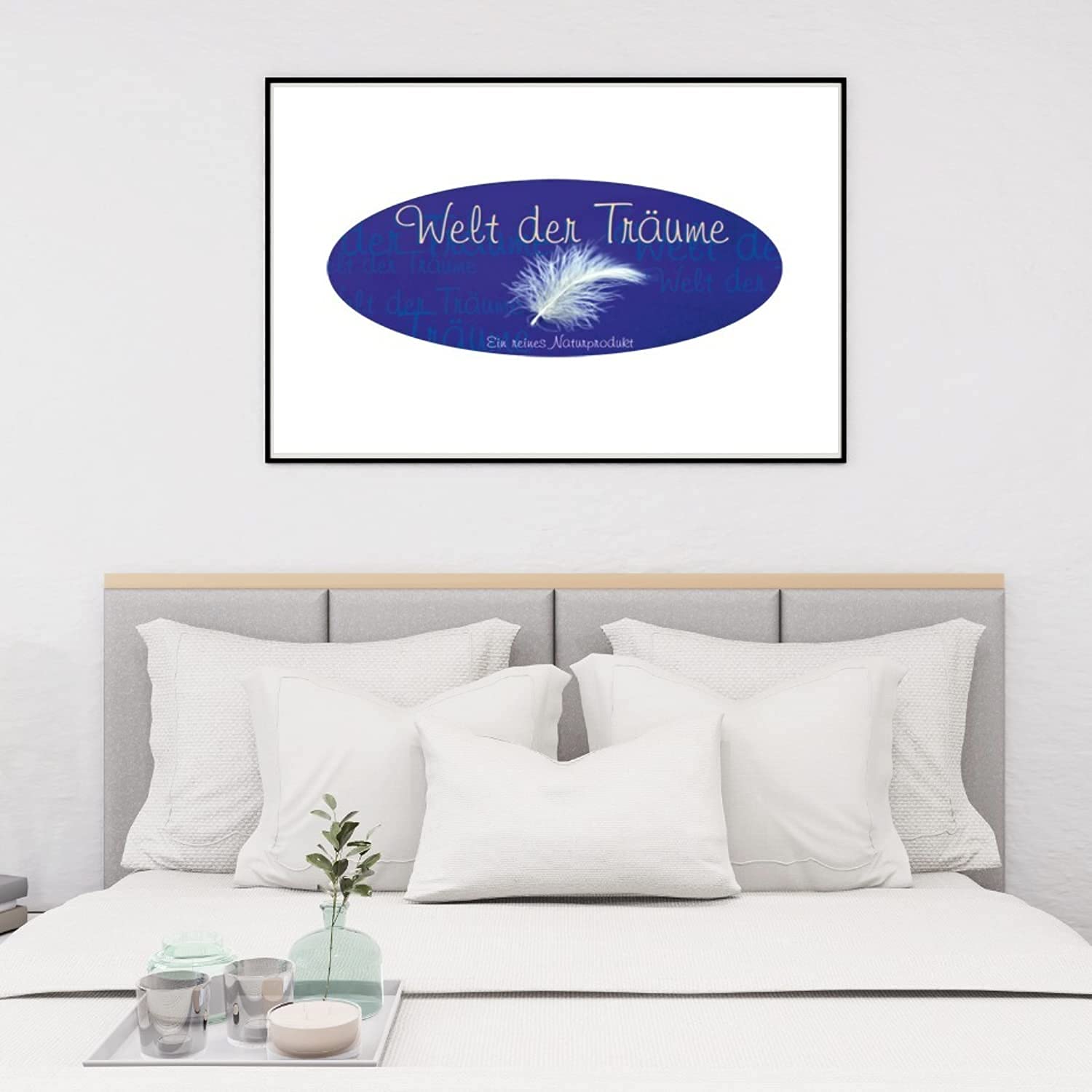 Welt der Träume Daunenkissen | 80x80 cm | Füllgewicht: 1600 Gramm | 3 Kammer Kopfkissen | 100% Baumwollbezug | Kopfkissen Daunen | Federkissen | kein Lebendrupf | weiß